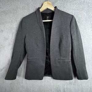J.Crew 365 Going Out Blazer Womens Size 2 Gray Open Front Ponte Knit Jacket